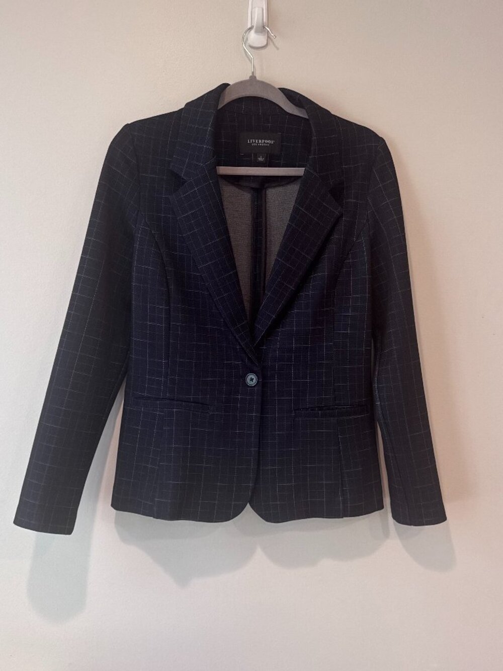Liverpool Los Angeles Plaid Single-Button Blazer – Size S 🤎🔥